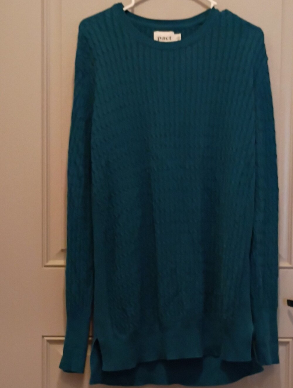 Pact Men's 100% Organic Cotton Teal Sweater Size Large
